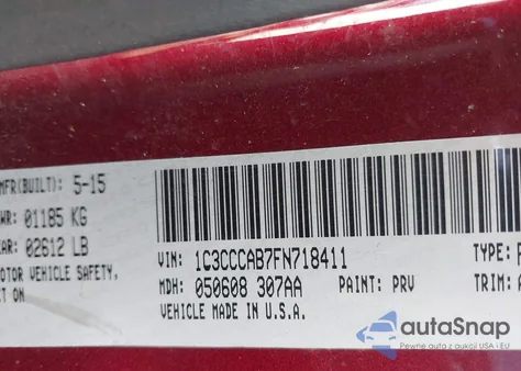 2015 Chrysler 200 Limited from USA, damaged, VIN 1C3CCCAB7FN718411